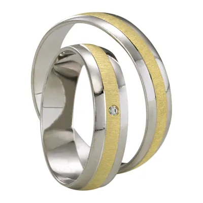 Vielsesringe i Guld og Hvidguld med Diamant - 0,01 ct.
