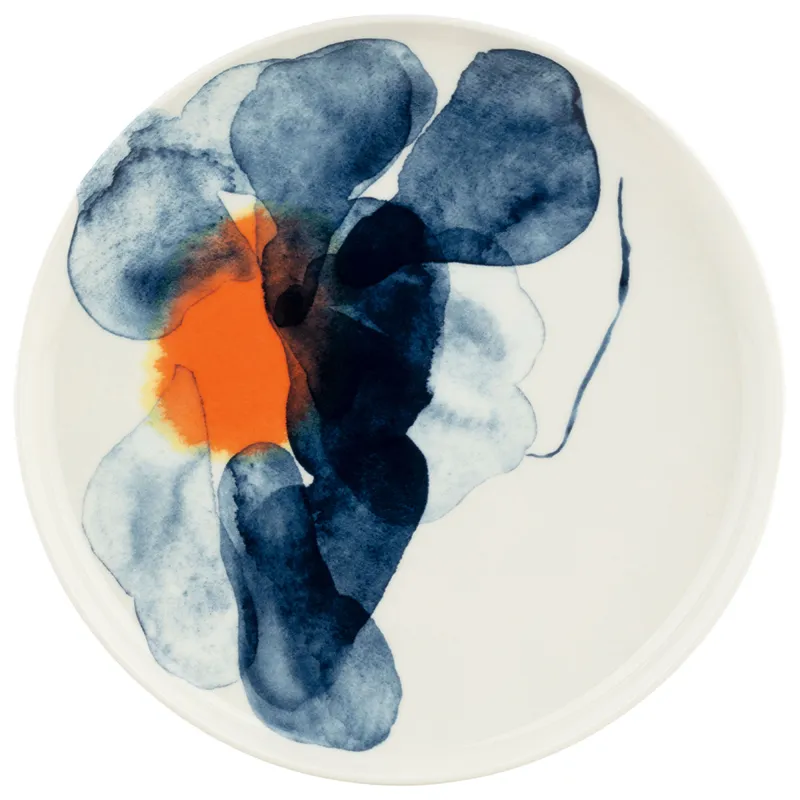 Marimekko Valssi tallerken 25 cm, white/blue/orange