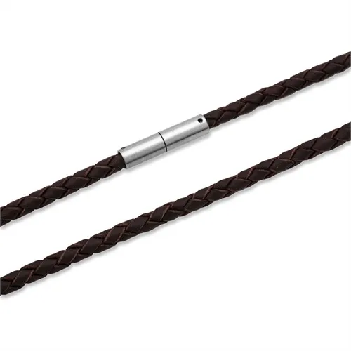 Brun Læderhalskæde - 3,5 mm fra 40 cm