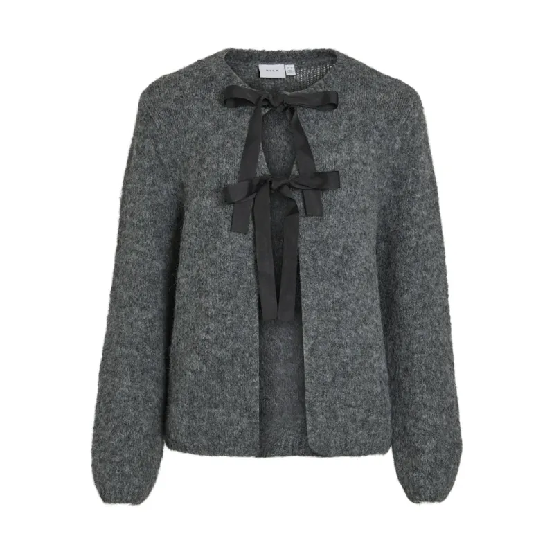 VILA dame cardigan VIBOWS - Medium grey melange