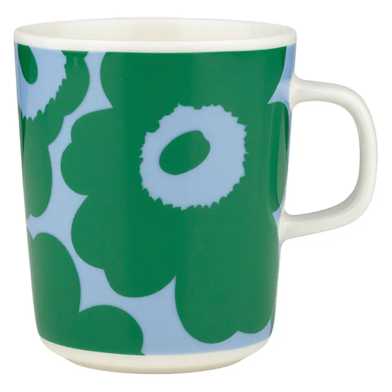 Marimekko Unikko krus 2,5 dl, hvid/grøn/lyseblå