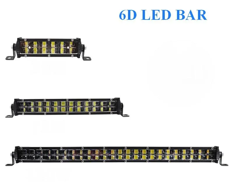 UDSALG - 2 Rækkers 6D LED Lys Bro / Lys bar 36 - 72 - 108 watt - Dinled - Køretøjs projektører