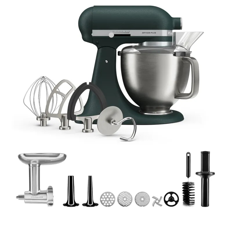 Kitchenaid Artisan Plus køkkenmaskine med kødkværn 4,7 liter, pebbled palm
