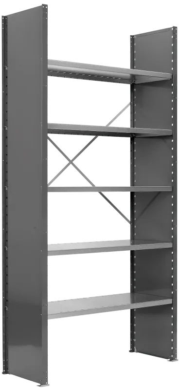 Lagerreol 210×100×50cm, lukket gavl, startsektion