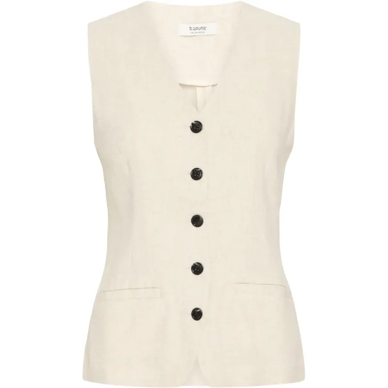 B.YOUNG dame vest BYJOHANNA - Nature Linen