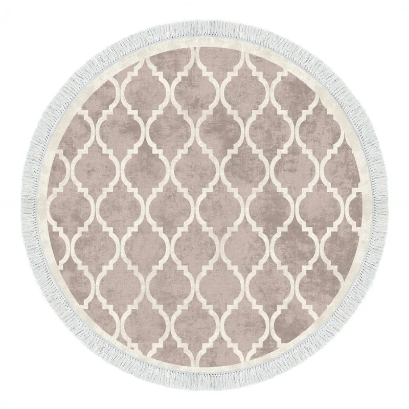 TEPPI ALN400601KR18 gulvtæppe, m. mønster, rund - multifarvet polyester (Ø180)