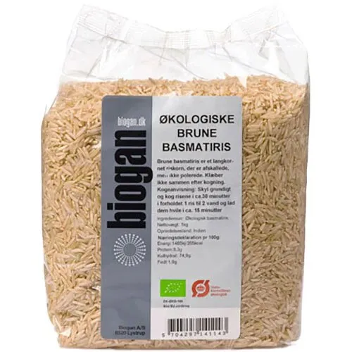 Basmatiris brune Øko. - 1 kg.