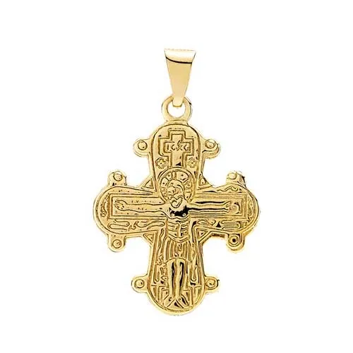 Lille Dagmarkors i 8 kt Guld med Fadervor - 16 x 18 mm