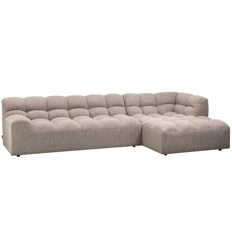 WOOOD Allure sofa, m. højre chaiselong - brun melange vævet stof