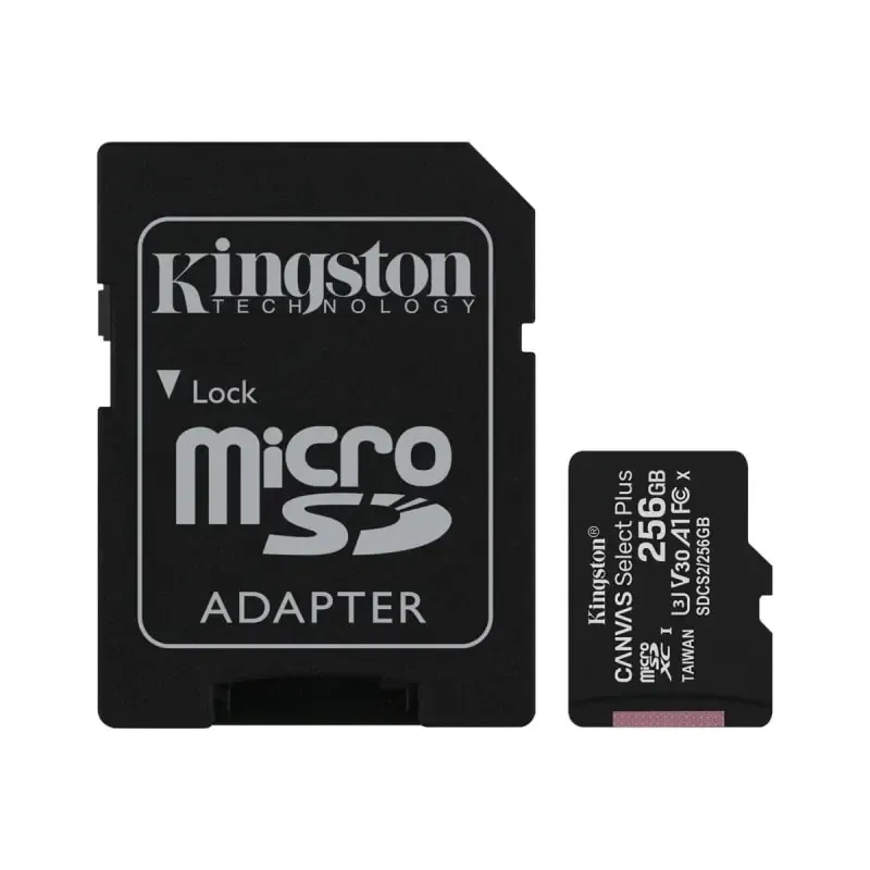Kingston Canvas Select Plus 256GB microSDXC  -  Hurtigt og Holdbart Hukommelseskort