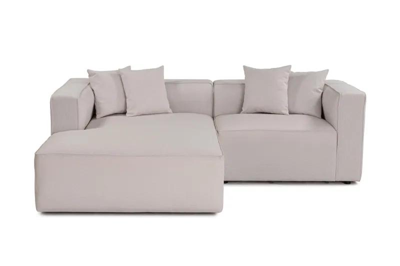 NORDVÄRK Mora XL hjørnesofa (L1-CHLR Højre), højre - ecru stof og plastik