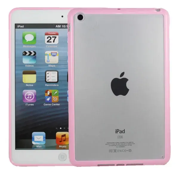 iPad Mini mat transparent bumpercover. Pink.