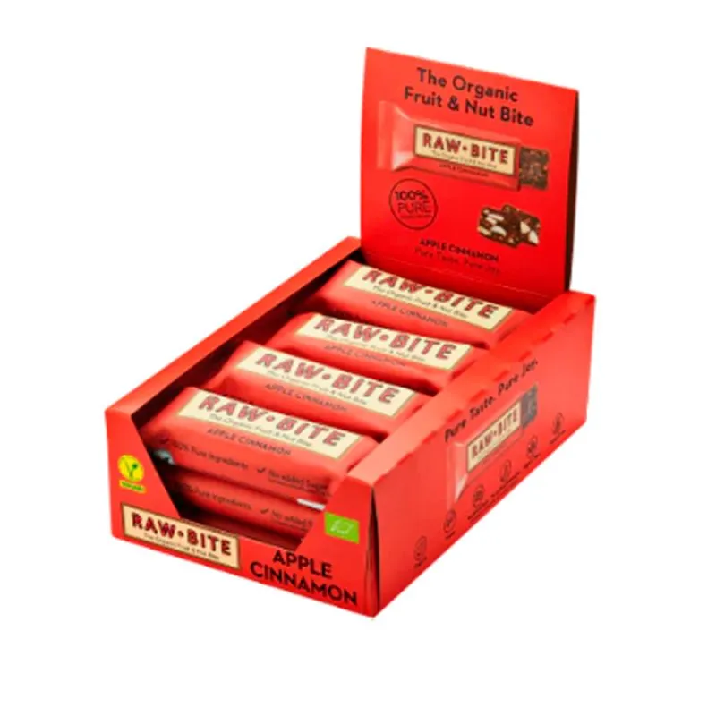 Rawbite Apple Cinnamon Ø &bull; 50g. Køb 12 stk. Spar 10%