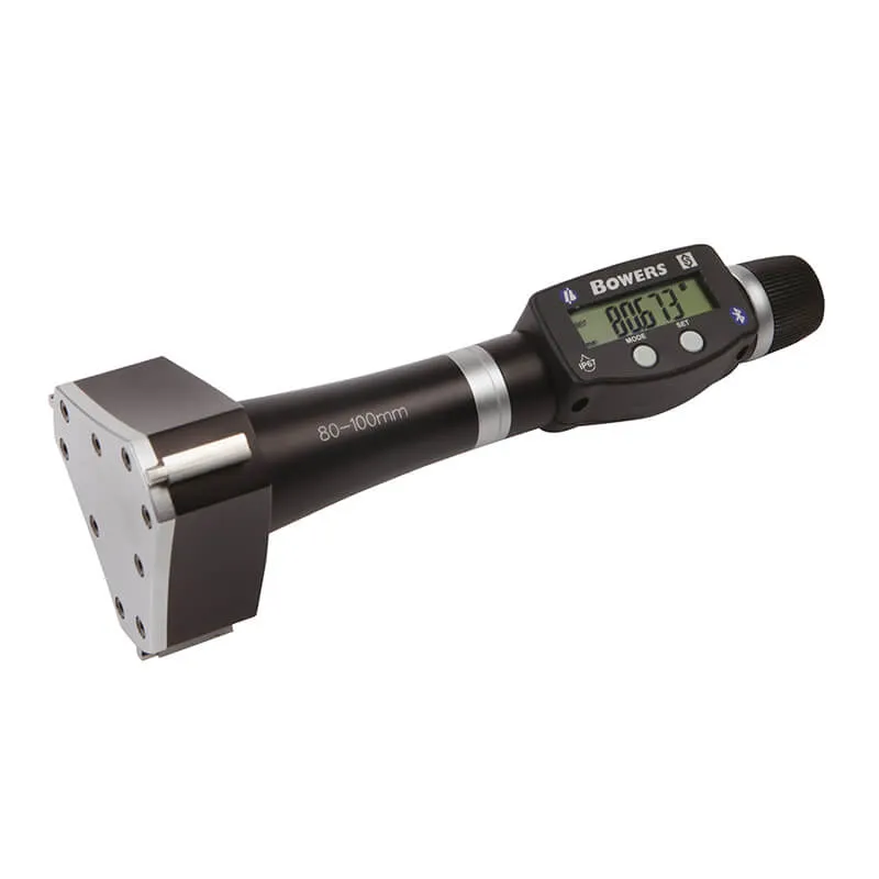 BOWERS XTD80M-BT digital 3-punkt mikrometer 80-100 mm med kontrolring
