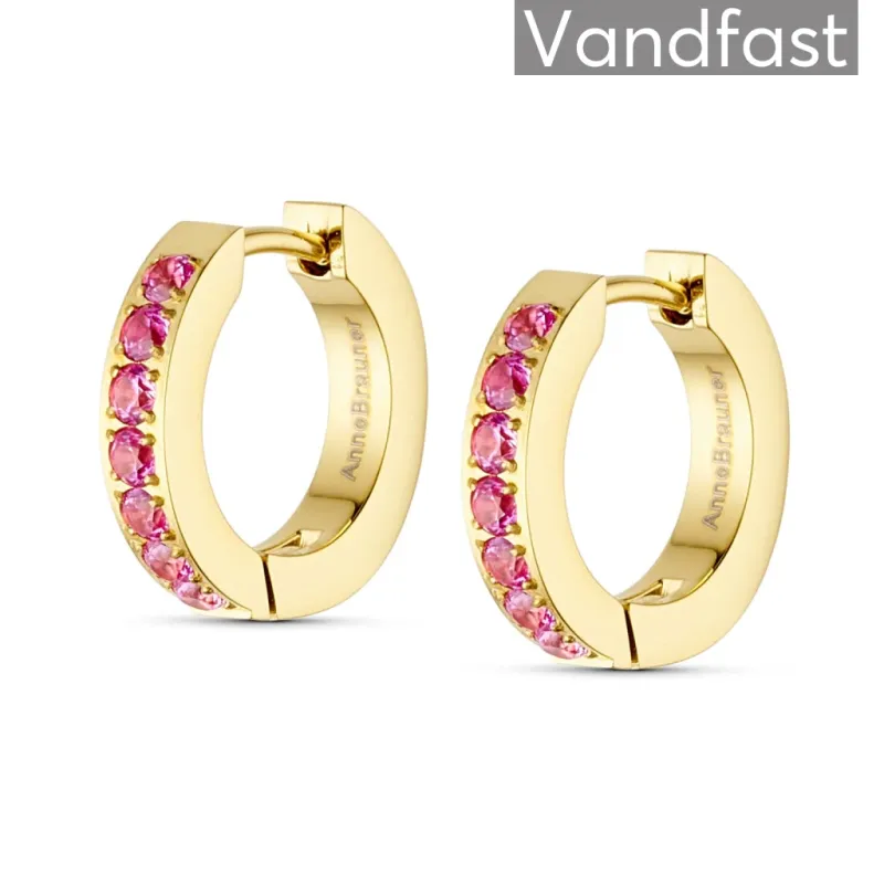 ANNEBRAUNER Creole Line Rose Øreringe 18K Guldbelagt