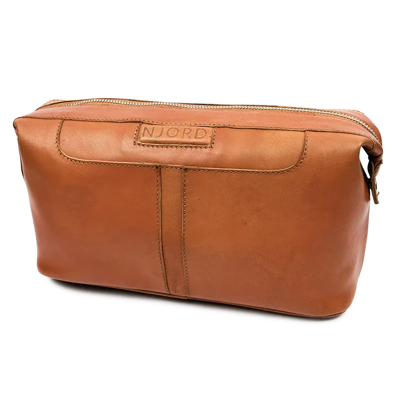 Njord Toilet Bag Kalveskind Cognac