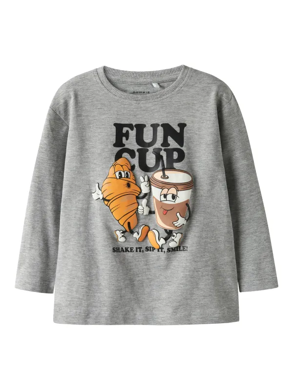 Name It Rasmus LS Top - Grey Melange - 92 cm