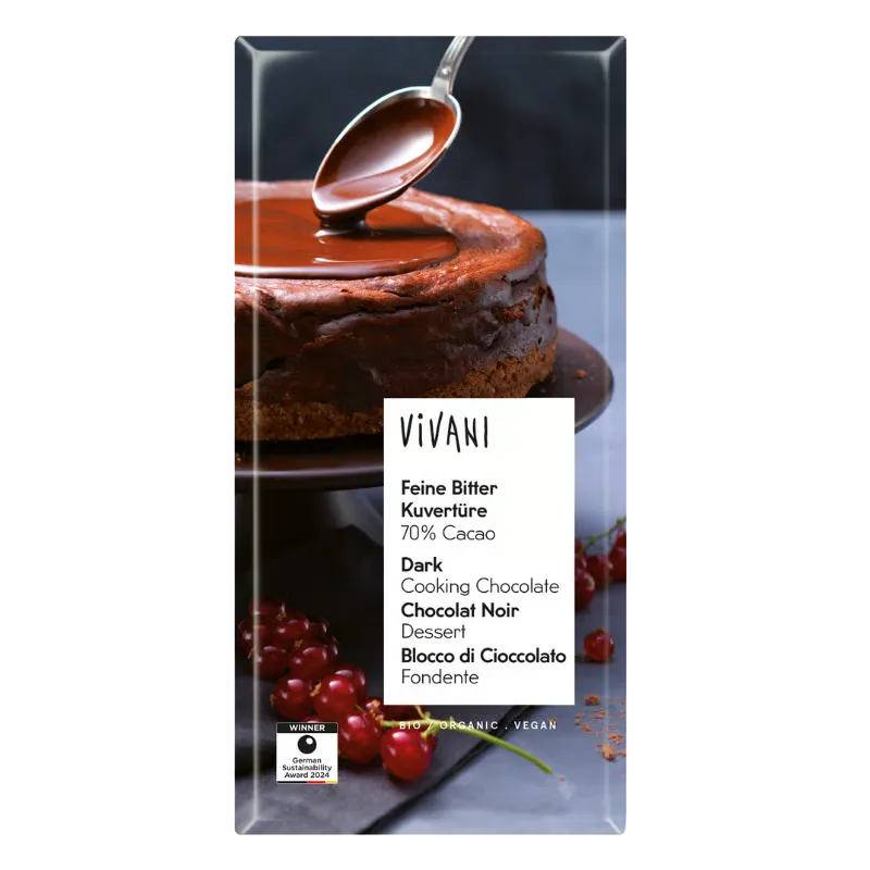 Vivani Overtrækschokolade Mørk Ø (150 g)