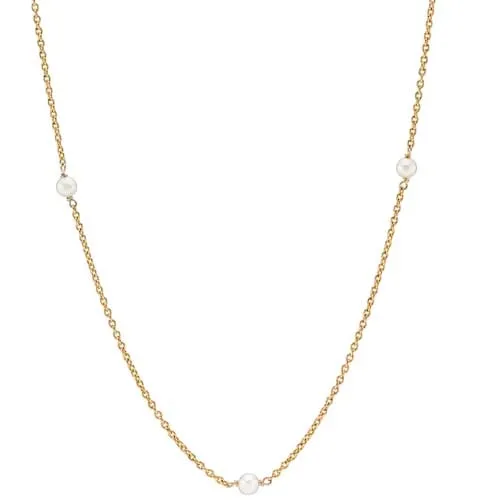 Guld Collier 8 kt. med Ferskvandsperler - 45 og 48 cm