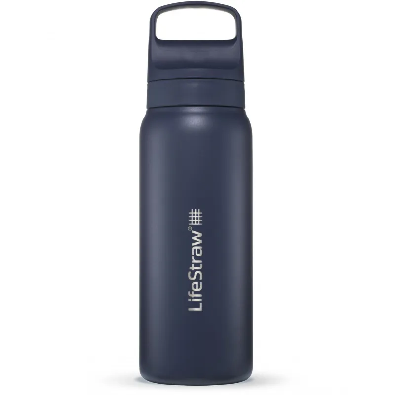 LifeStraw Go 2.0 Stainless Steel Water Filter Bottle 700ml, Mørkeblå