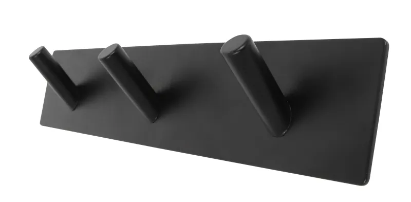 HOME It selvklæbende knagerække med 3 kroge i rustfrit stål 20 x 4 cm matsort