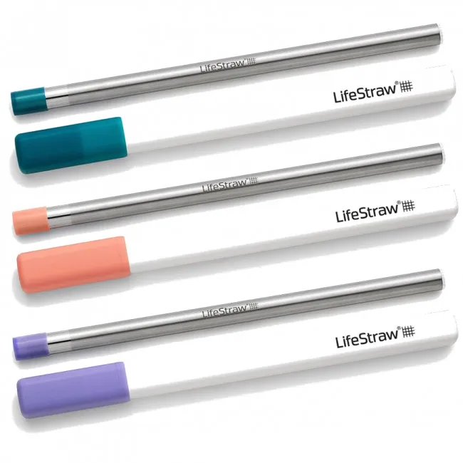 LifeStraw SIP 3pk with 3 Cases, Turkis/Orange/Lilla