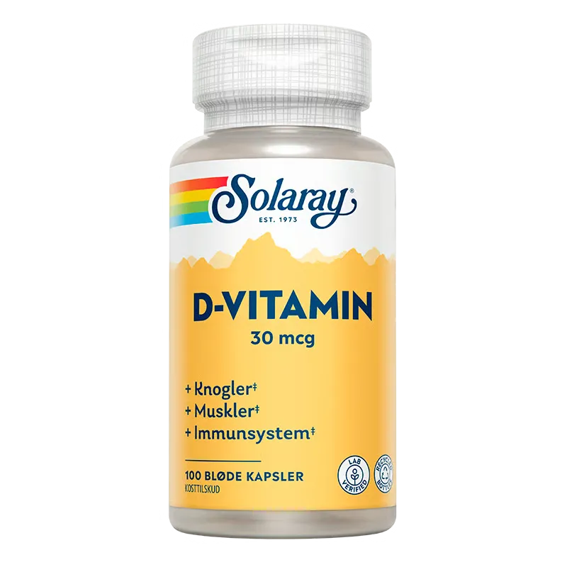 Solaray D-vitamin 30 mcg (100 kapsler)