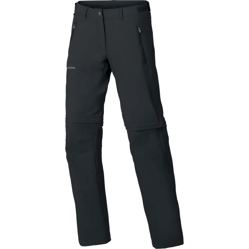 Vaude Farley Stretch ZO T-Zip Pants, vandrebukser, dame, sort