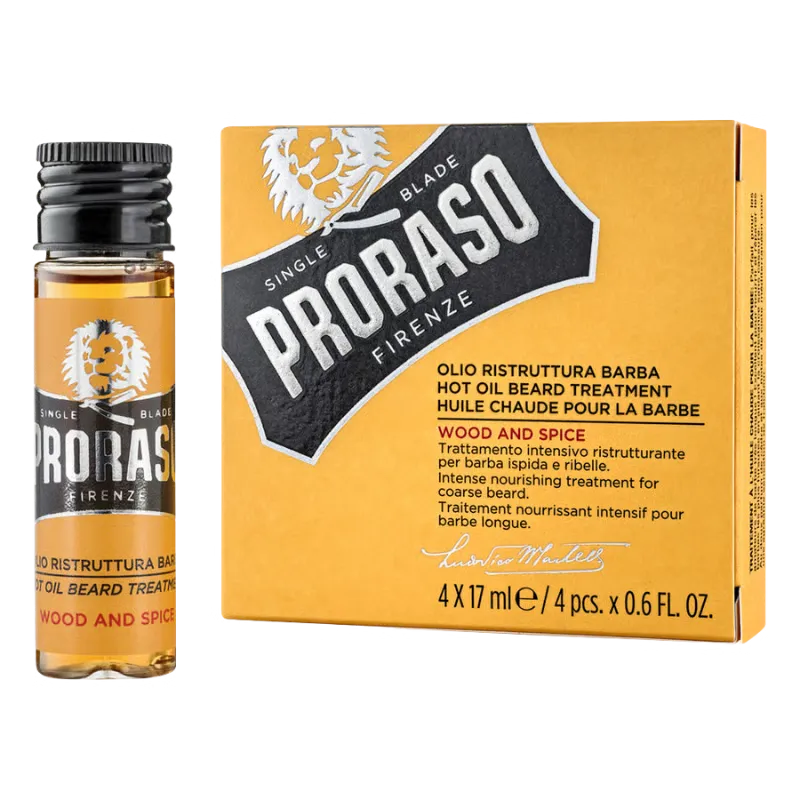 Proraso Varm Skægolie, Wood & Spice (4x17 ml)