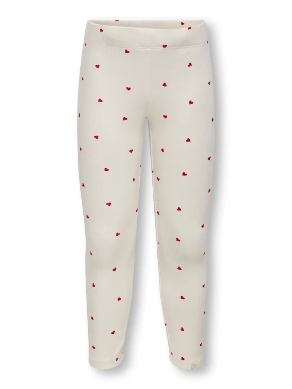 Only Mini Trinny Life Leggings - Tofu Heart - 92 cm