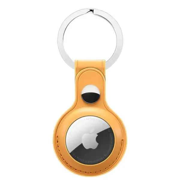 Apple AirTag læder nøglering. Gul.