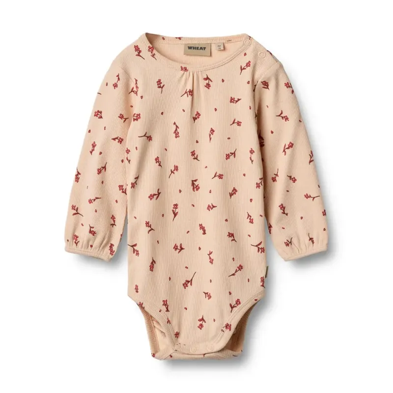 Wheat Elmine Langærmet Body - Rose Water Flowers  - 62