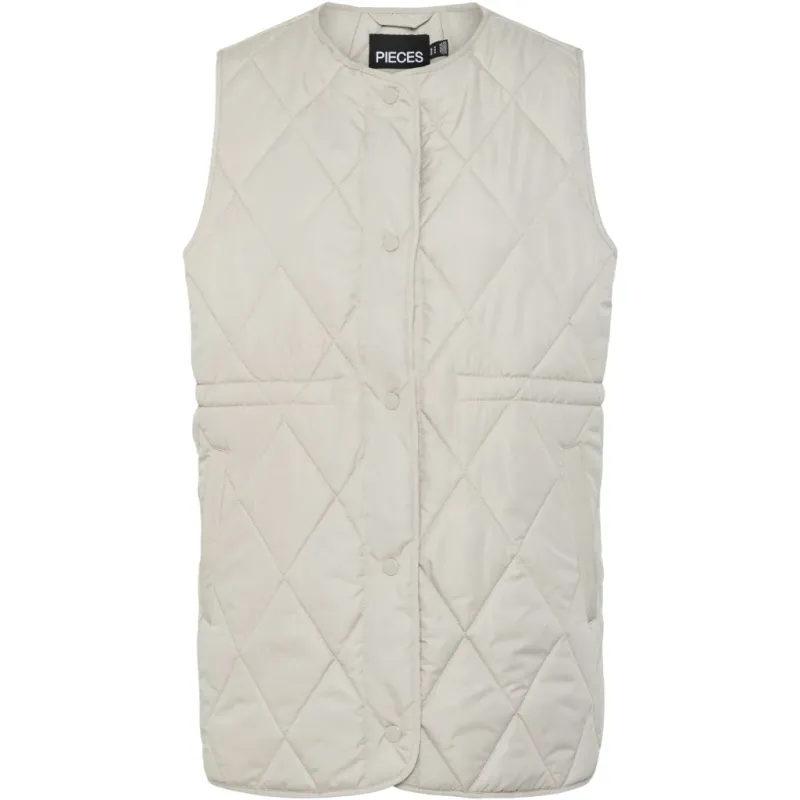 PIECES dame vest PCSTELLA - Silver Gray
