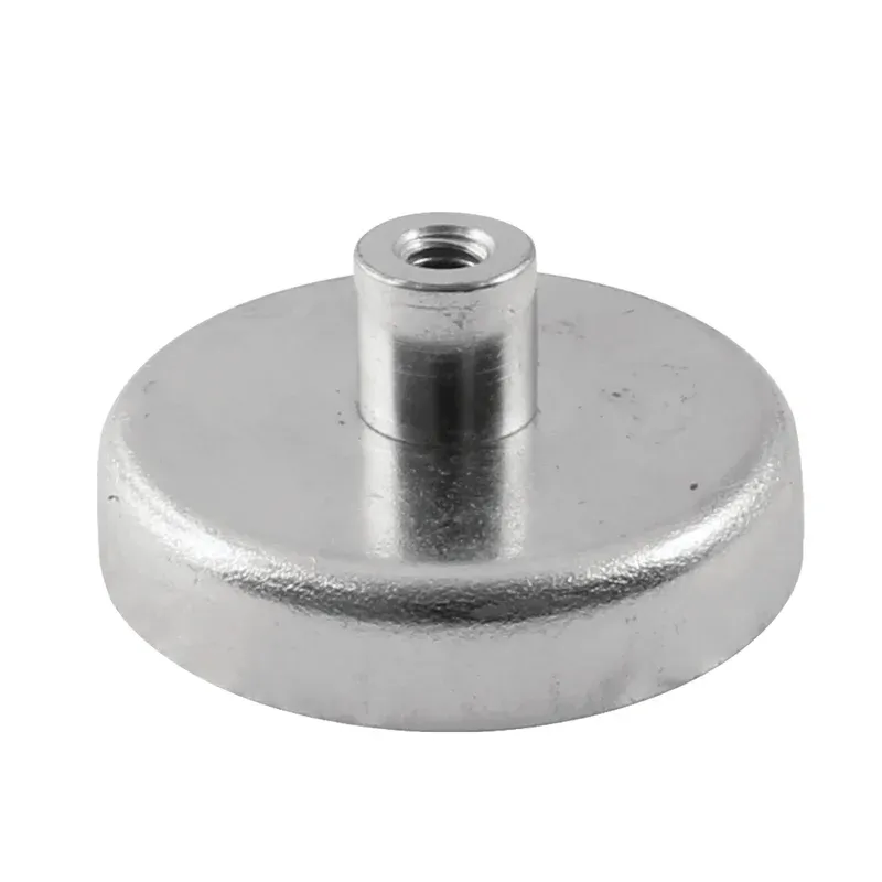 Ferrit pottemagnet Ø32 mm med M4 gevindbøsning (75N)