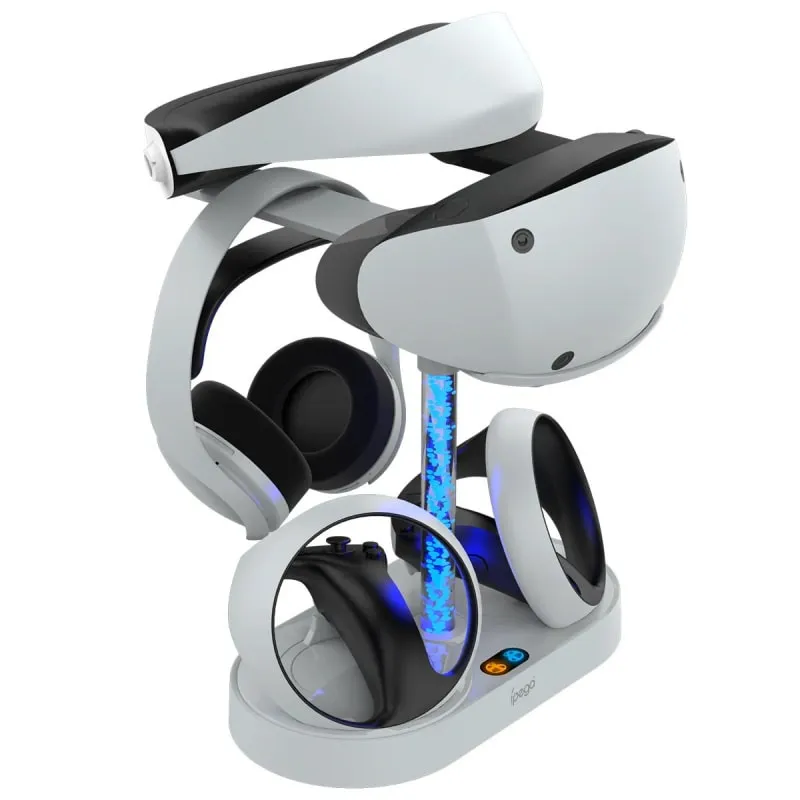 iPega PS5 VR2 Dual Ladestation med RGB-belysning. Oplad PS5 VR2 og to controllere.
