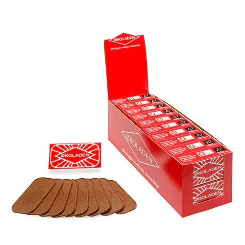 Pålægschokolade lys 9 stk Øko. - 40 gram