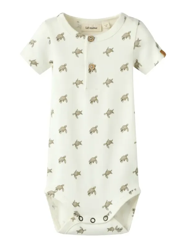 Lil' Atelier Gayo Sar Kortærmet Slim Body - Coconut Milk - 68