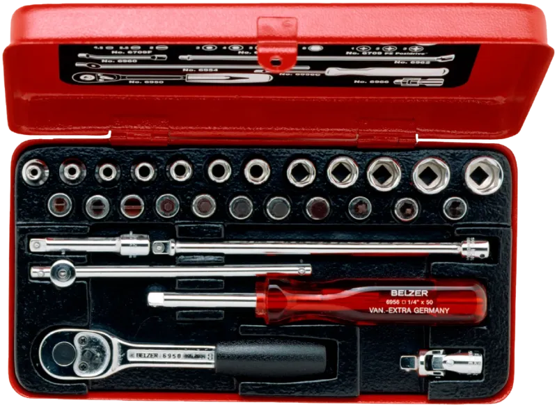 Topnøglesæt tomme 1/4" firk. 6715PZ