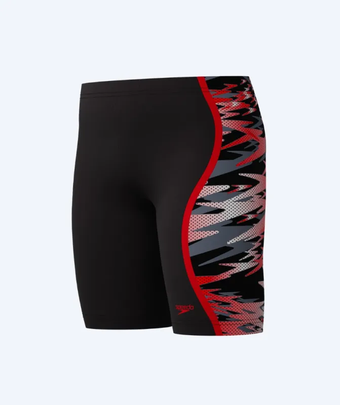 Speedo lange badebukser til drenge - Hyperboom Splice - Sort/grå