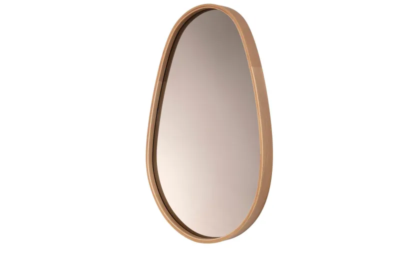 NORDVÄRK Pear vægspejl, oval - spejlglas og natur egetræ (70x45)