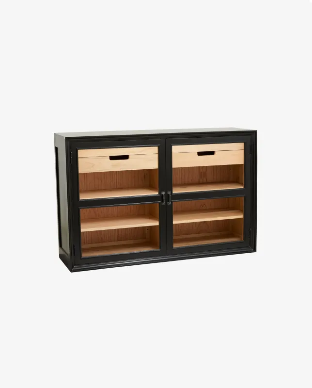 Nordal - VIVA skab, lavt med 2 låger  -  sort  -  B148 × D44 × H96,5 cm