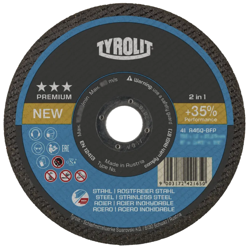 Skæreskive Premium 41F ø125×1,0 A60Q-BFP