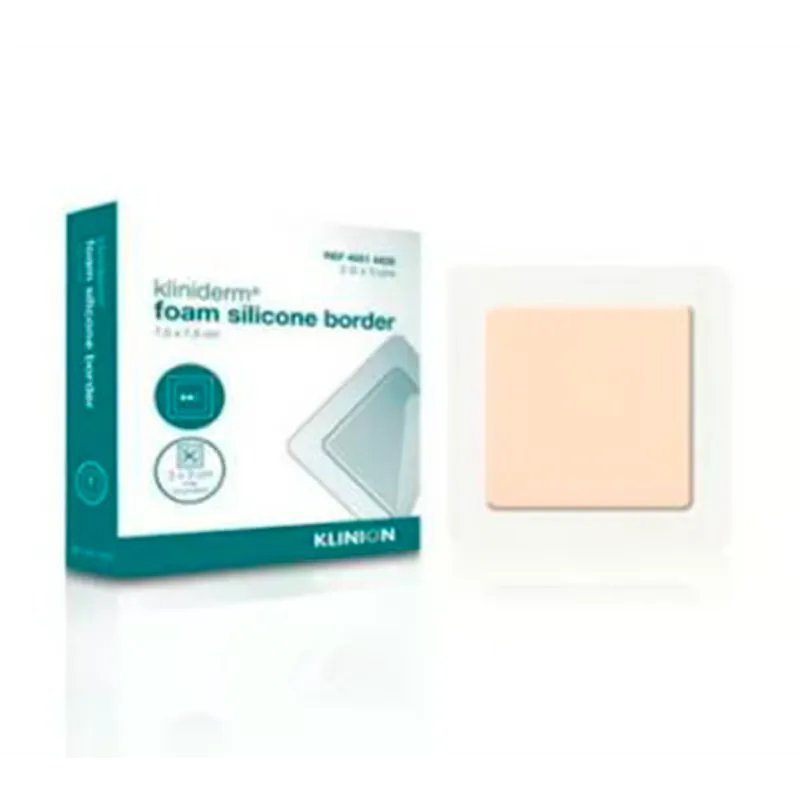 Kliniderm Foam Silikone Border 7,5x7,5 cm (5 stk)