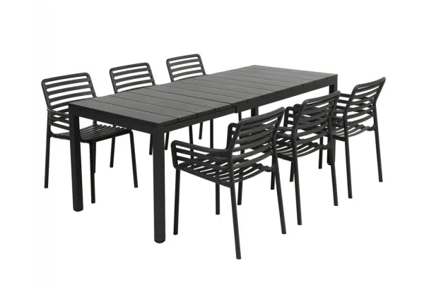 Nardi Rio Doga Havemøbelsæt 140-210cm - Antracit