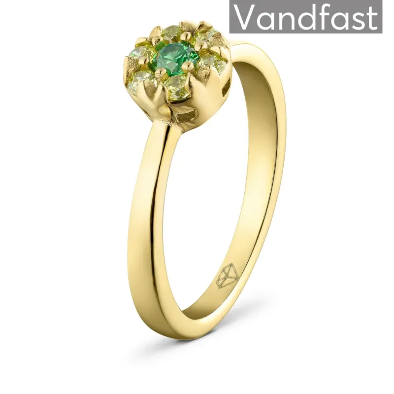 ANNEBRAUNER Flower Apple Green Ring 18K Guldbelagt