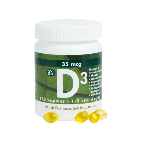 Grønne Vitaminer D3-vitamin 35 mcg 120 kapsler