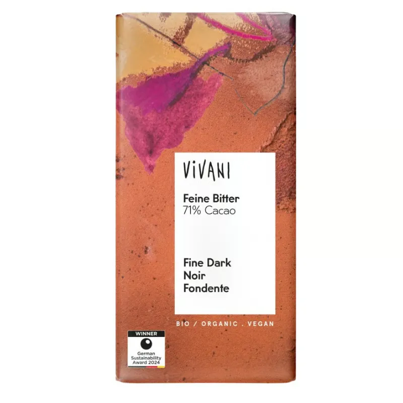 Vivani chokolade bitter 71 % Ø 80 gr.