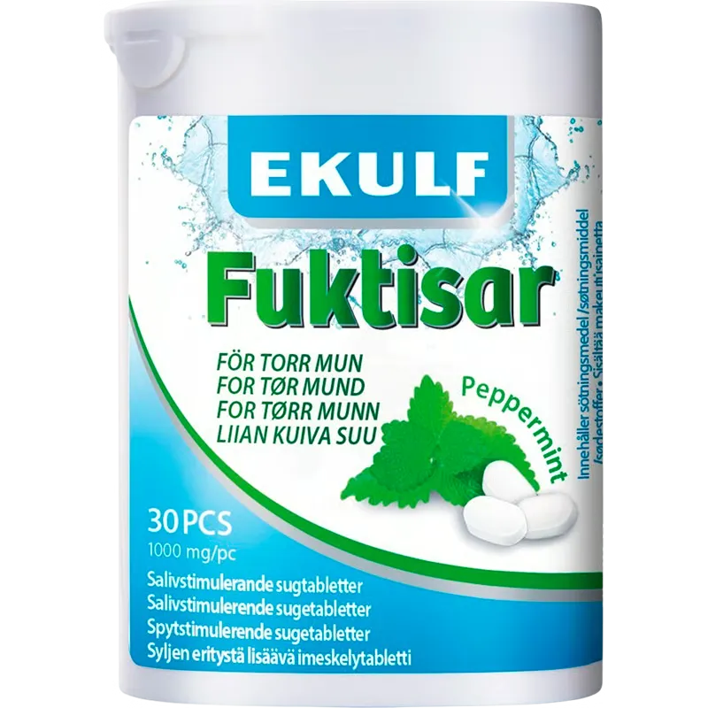 Ekulf Fuktisar Peppermint Sugetabletter (30 stk)