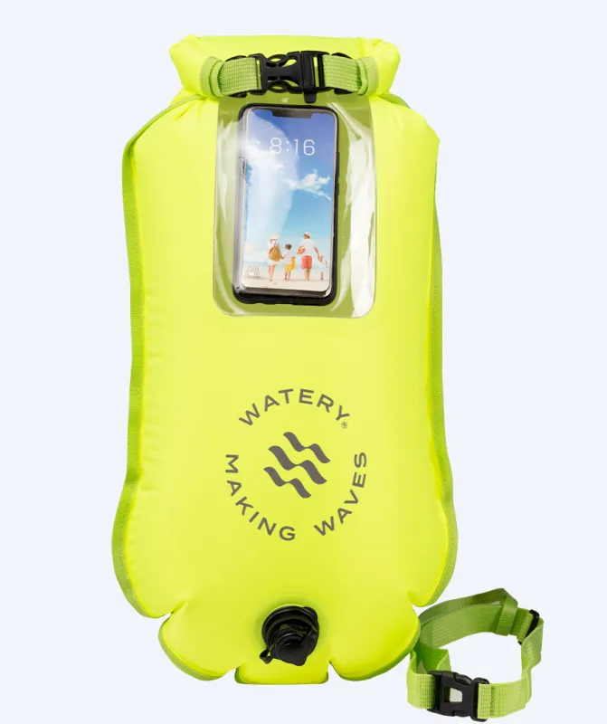 Watery havtaske til svømning - Window 28L - Fluo Gul - Svømmebøje