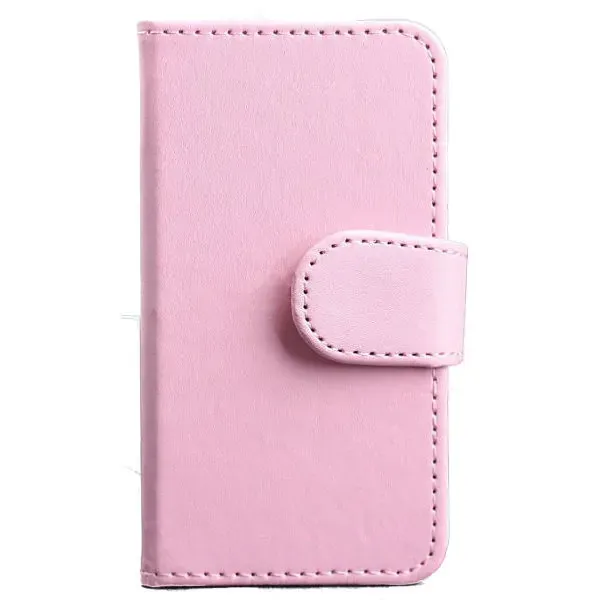 Lædercover m kreditkortholder til iPhone 4/4S. Pink
